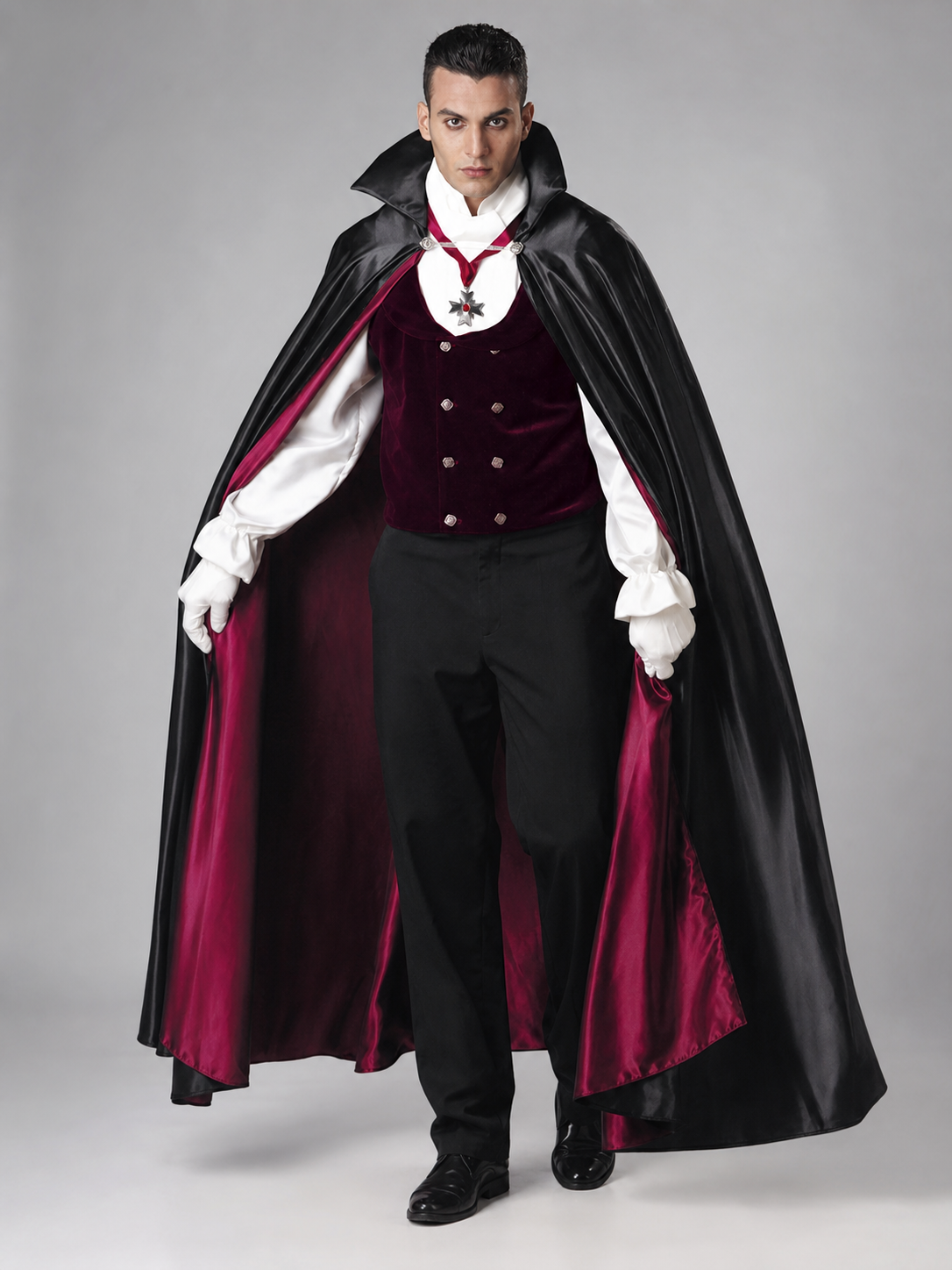 Vampire Costume with Cape and Vest