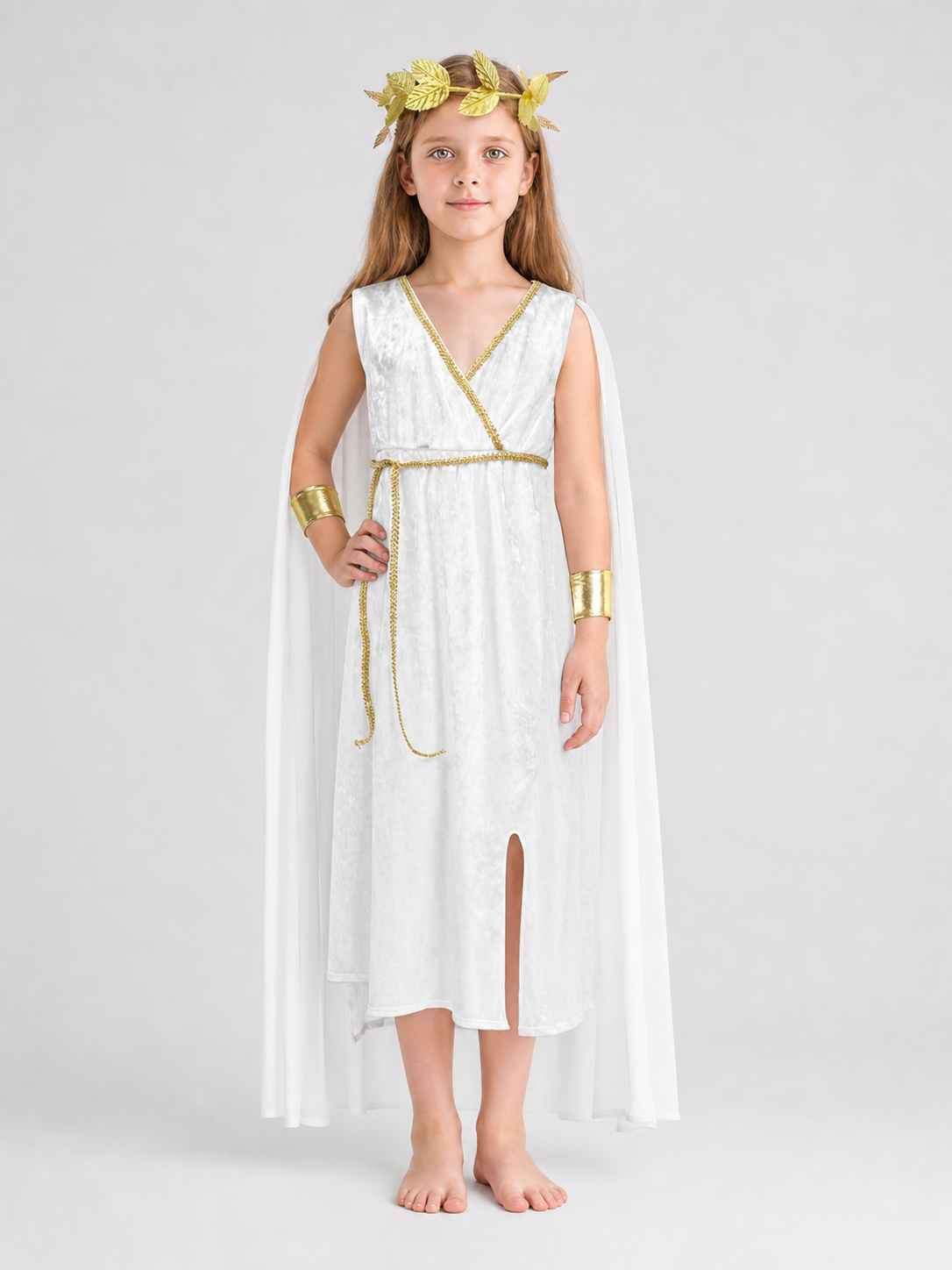 Ancient Greek Goddess Costume with Cape and Accessories
