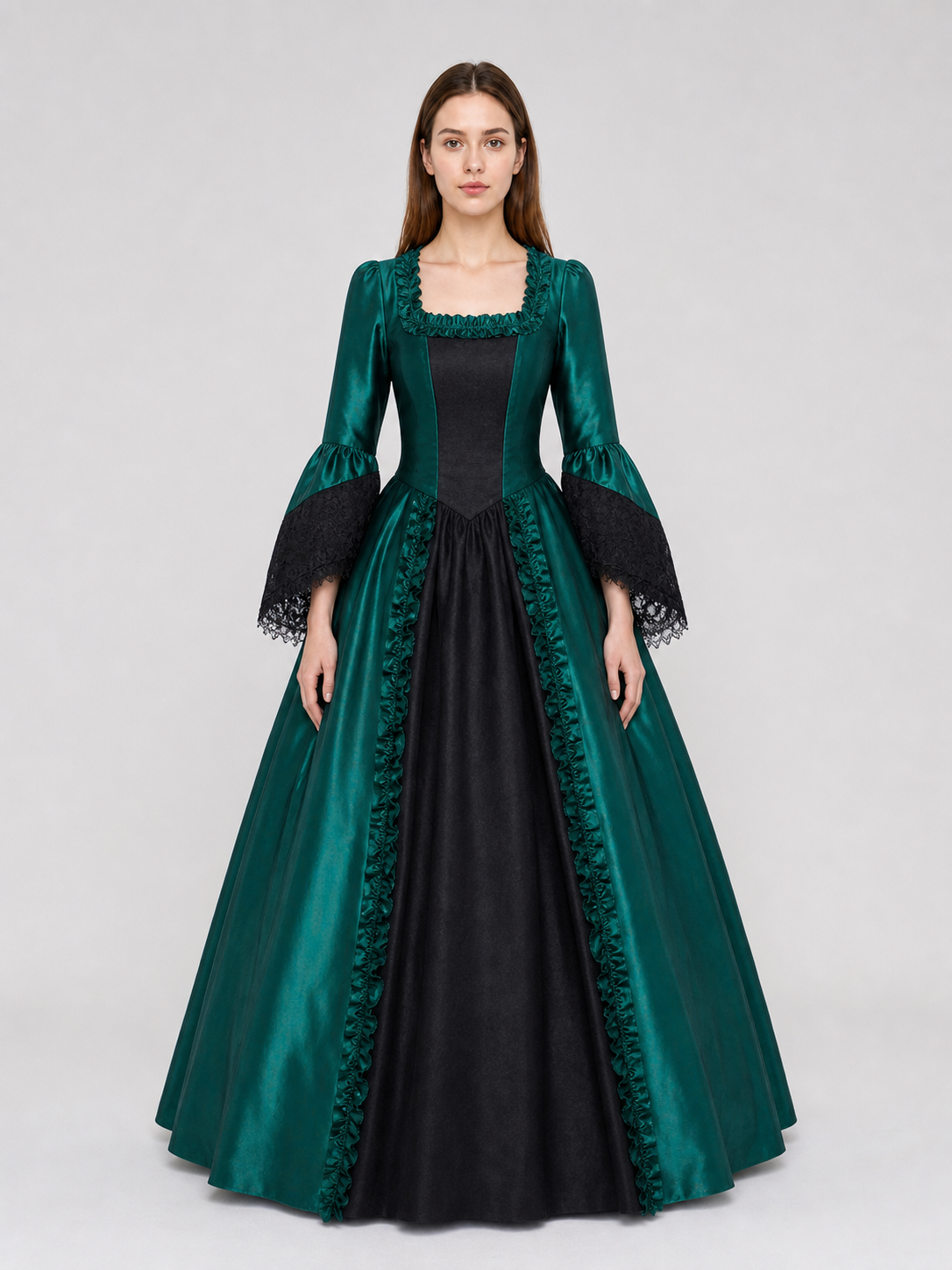 Gothic Victorian Dress with Wide Sleeves