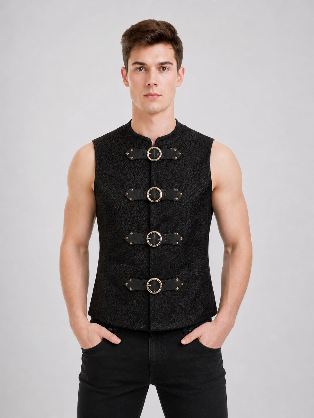 Gothic Sleeveless Buckle Vest for Cosplay