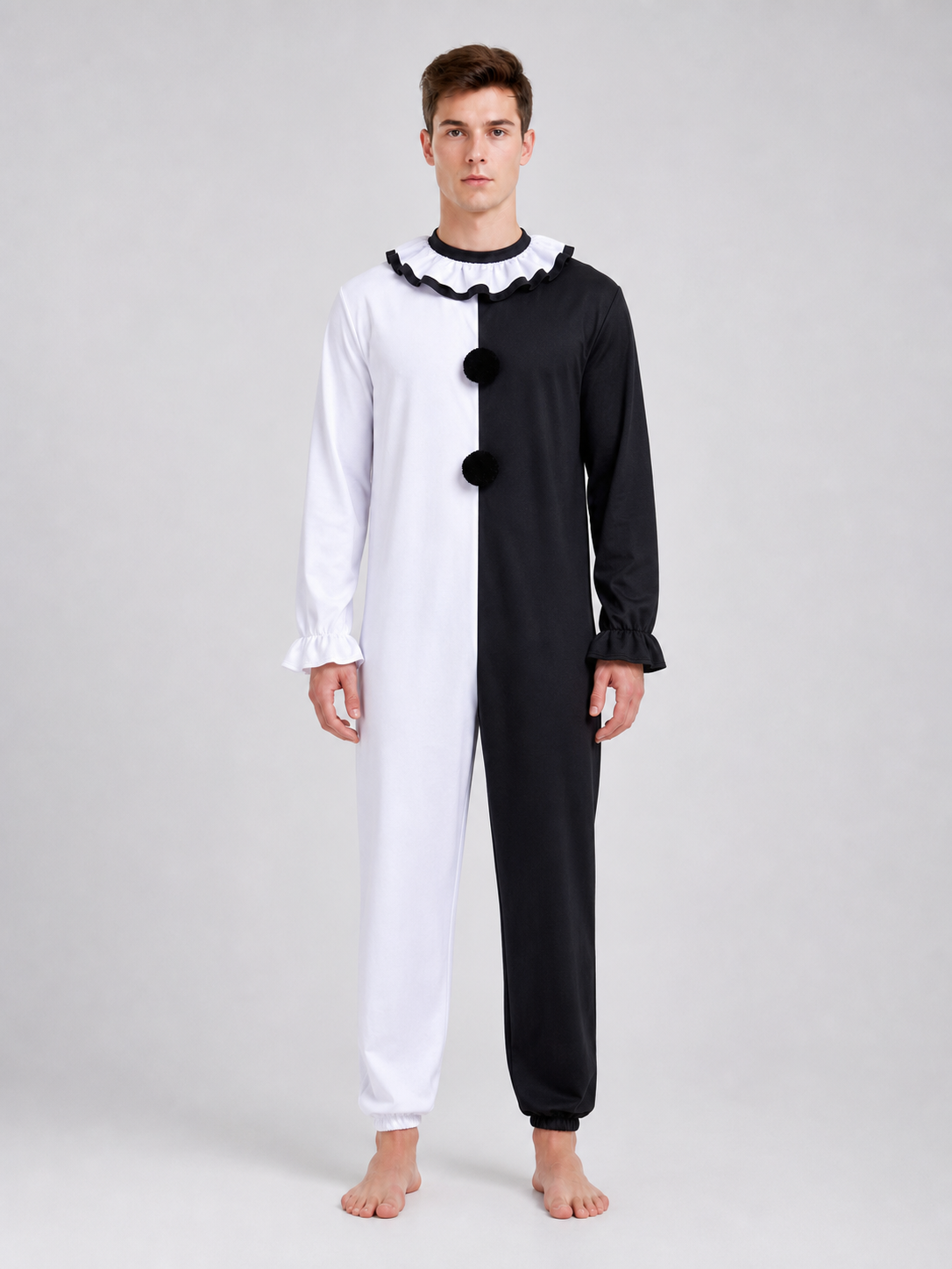 Clown Costume: Black and White Jumpsuit