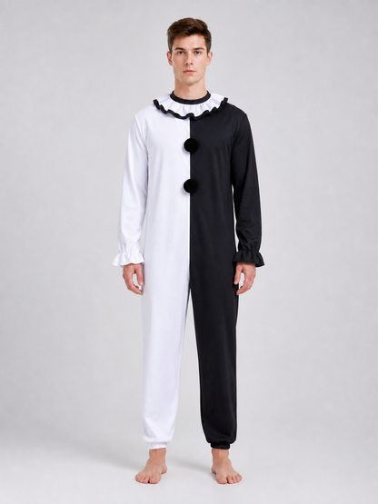 Clown Costume: Black and White Jumpsuit