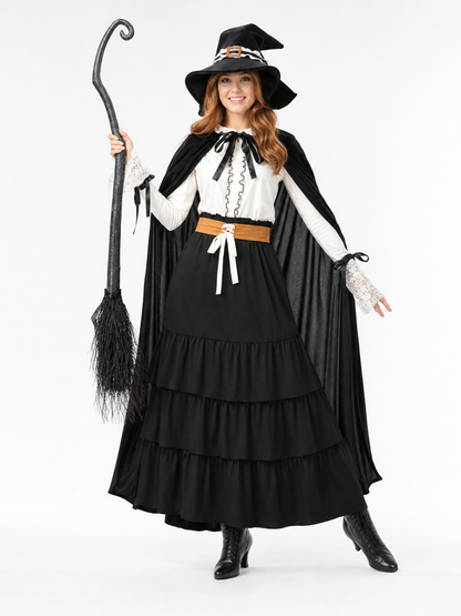 Halloween Witch Costume with Hat and Cloak