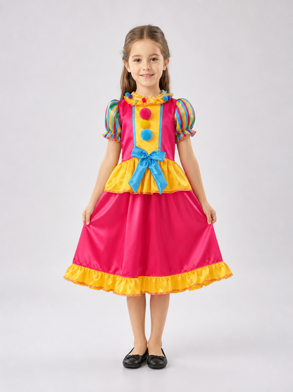 Clown Carnival Dress with Ruffles for Parties