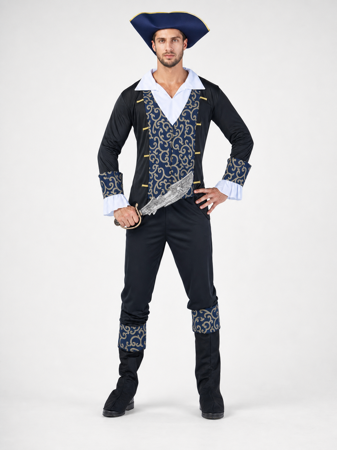 Pirate Costume with Hat and Boot Covers
