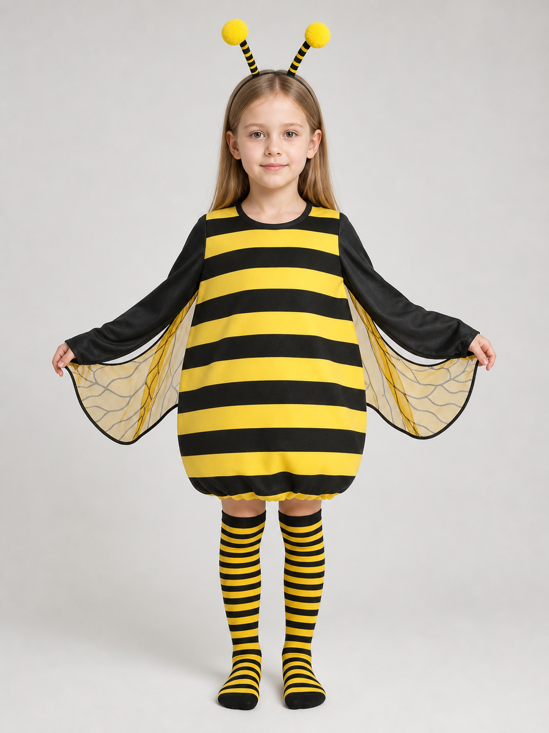 Striped Bee Costume with Wings