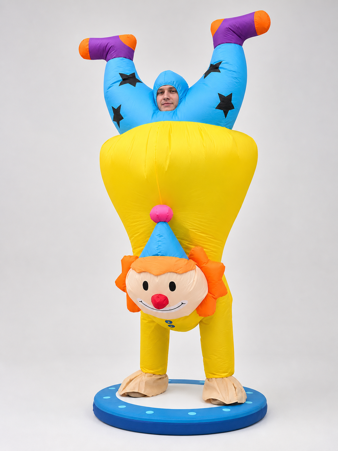 Inflatable Clown Costume with an Upside-Down Design