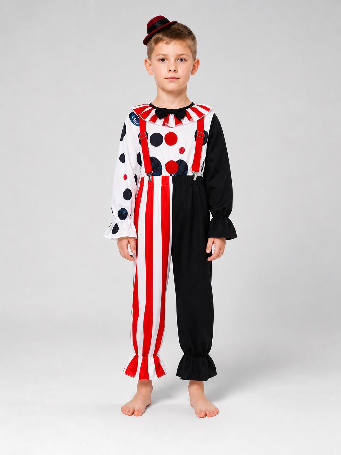 Clown carnival costume with pants and hat
