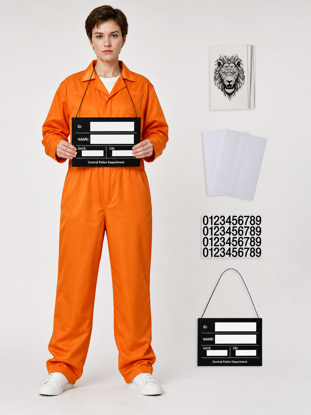 Orange Jumpsuit with Accessories