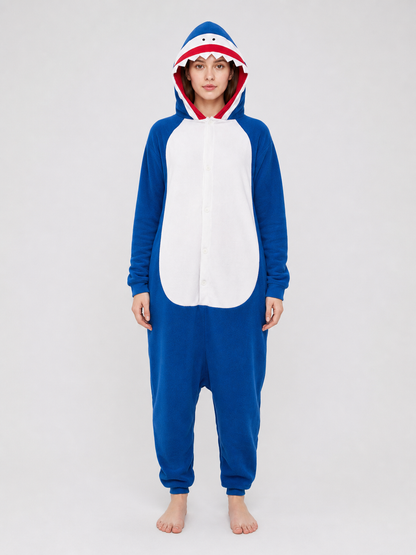 Shark Hooded Kigurumi Pajama Jumpsuit