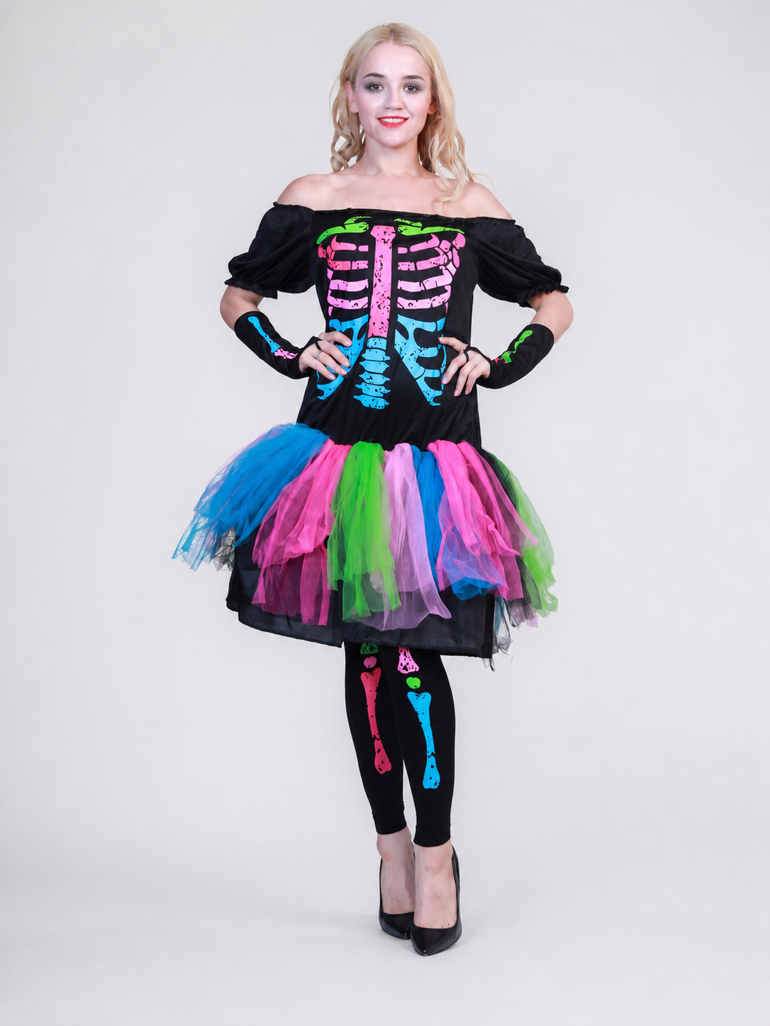 Halloween Skeleton Costume with a Tutu Skirt