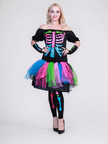 Halloween Skeleton Costume with a Tutu Skirt