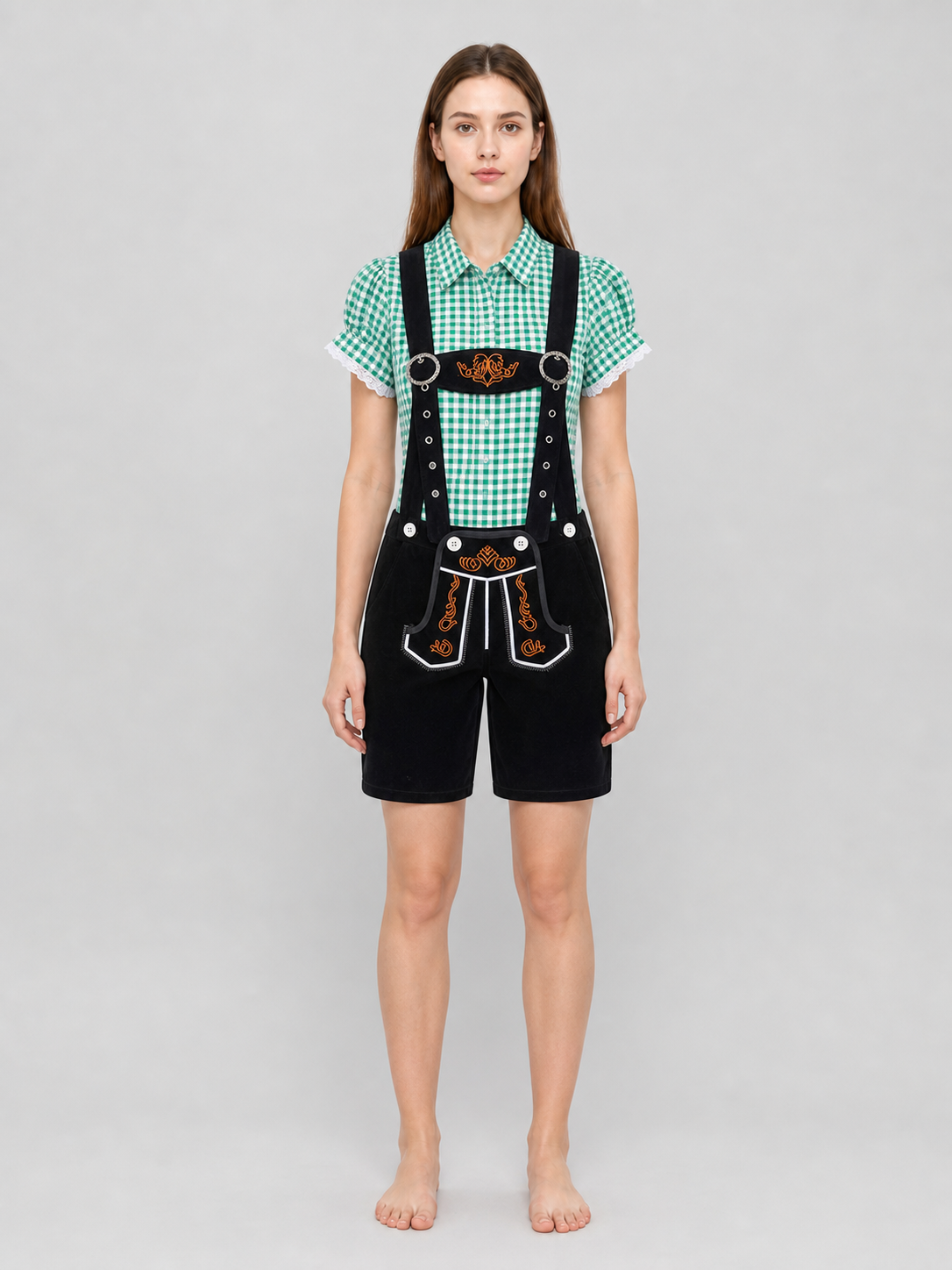 Traditional Costume with Shirt and Suspender Shorts