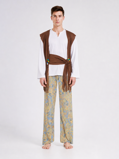 Boho Carnival Costume with Wide-Leg Pants