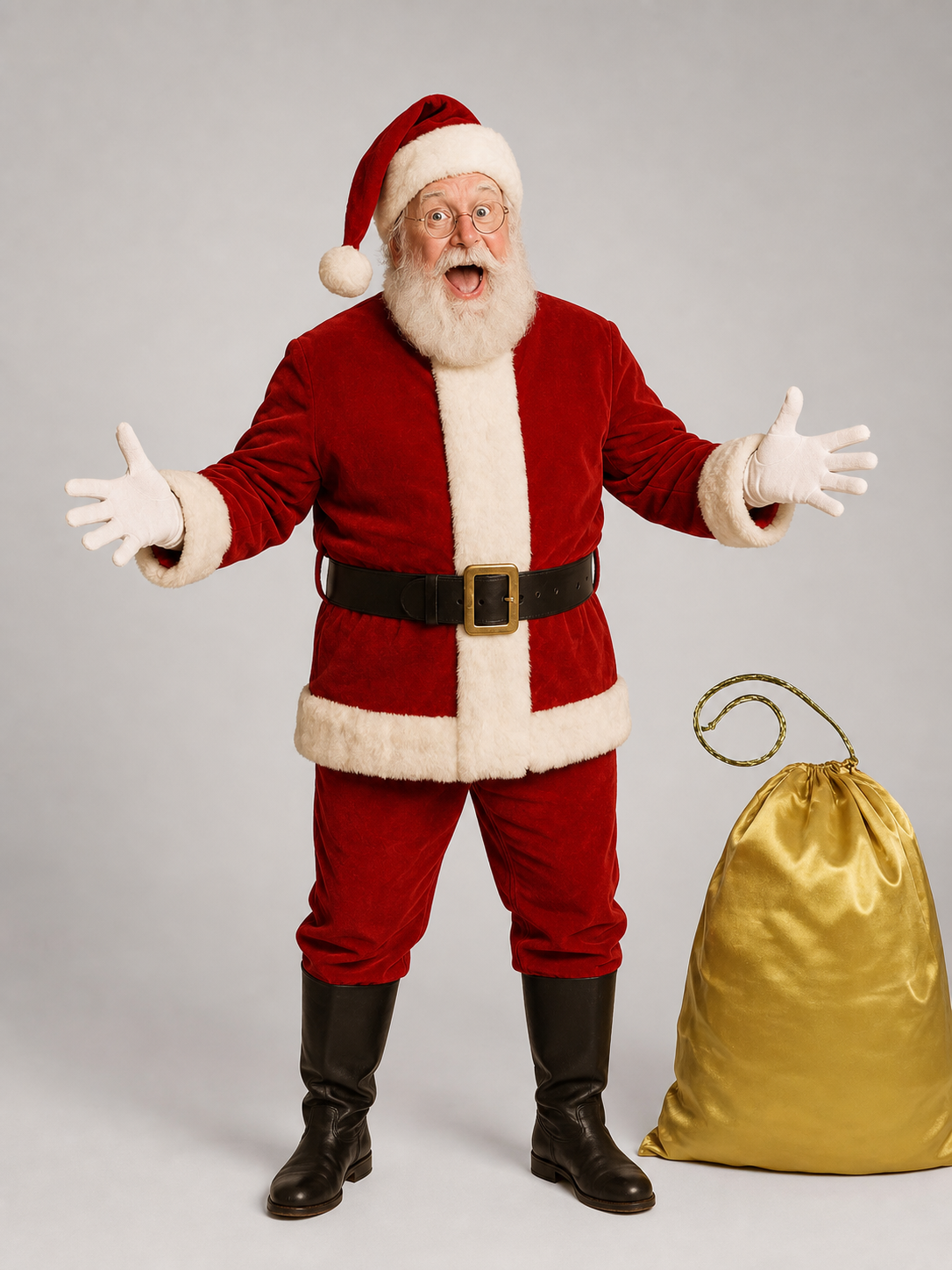 Gold Drawstring Gift Bag for Christmas