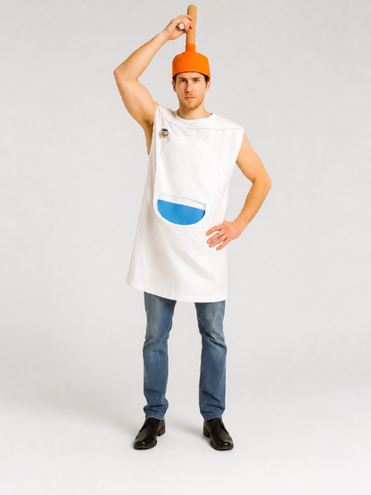 Halloween Toilet Costume with Orange Hat