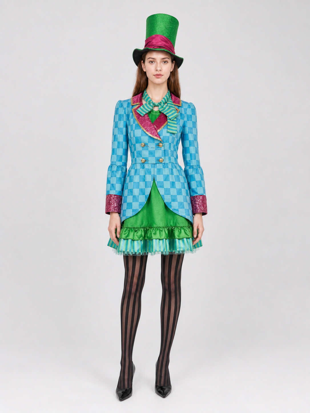 Alice Cosplay Costume: Jacket, Skirt, Top Hat