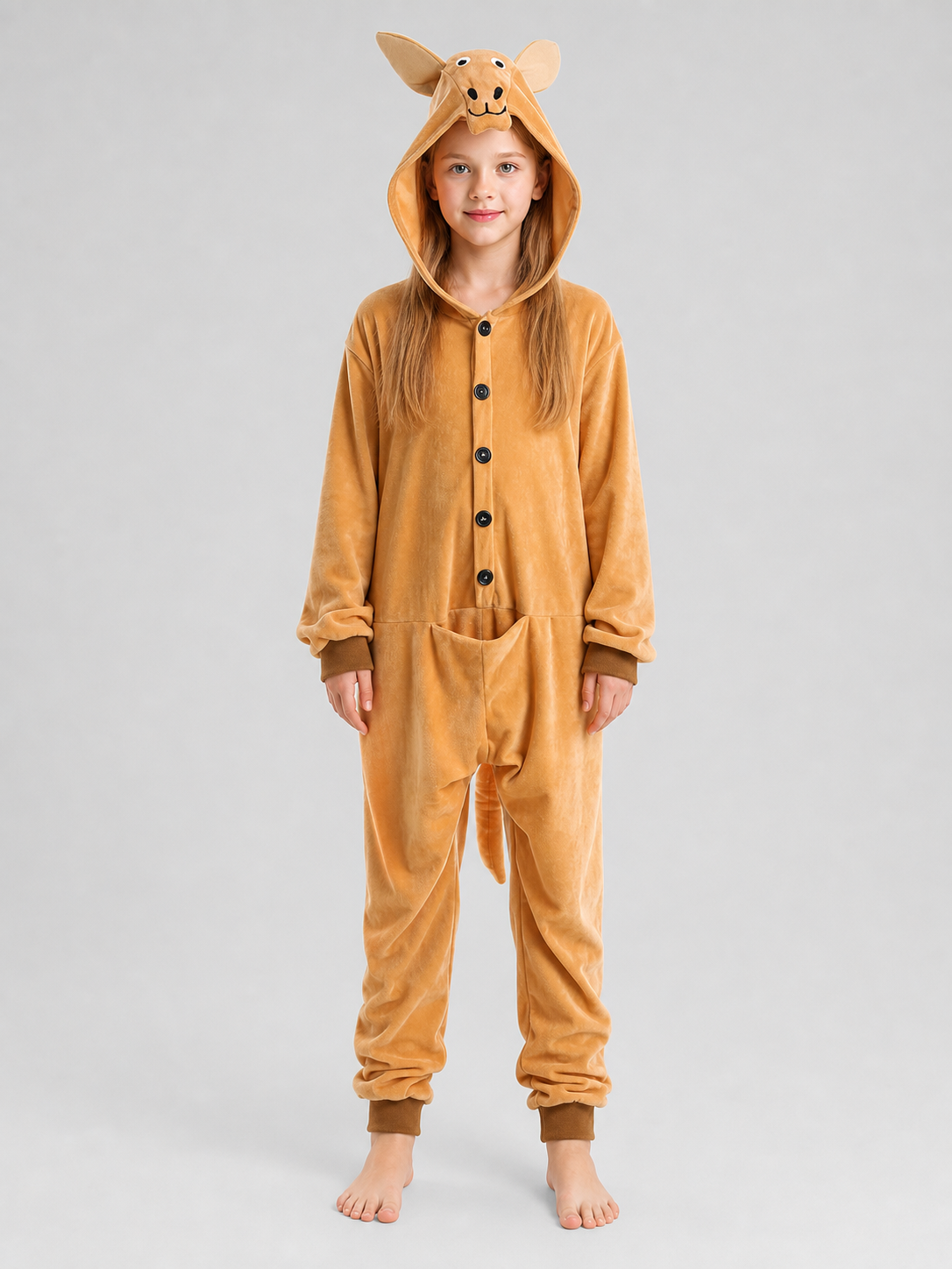 Kangaroo Hooded Costume Jumpsuit