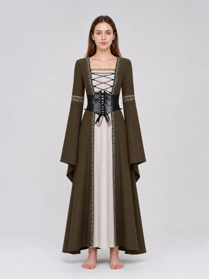 Long Gothic Lace-Up Dress Costume