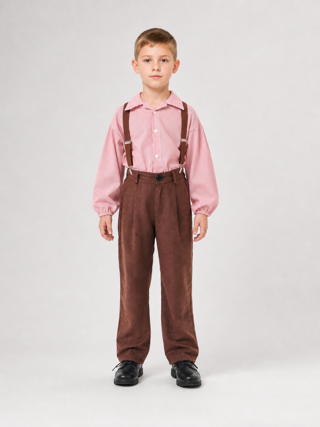 Retro-Style Shirt, Pants, and Suspenders Set