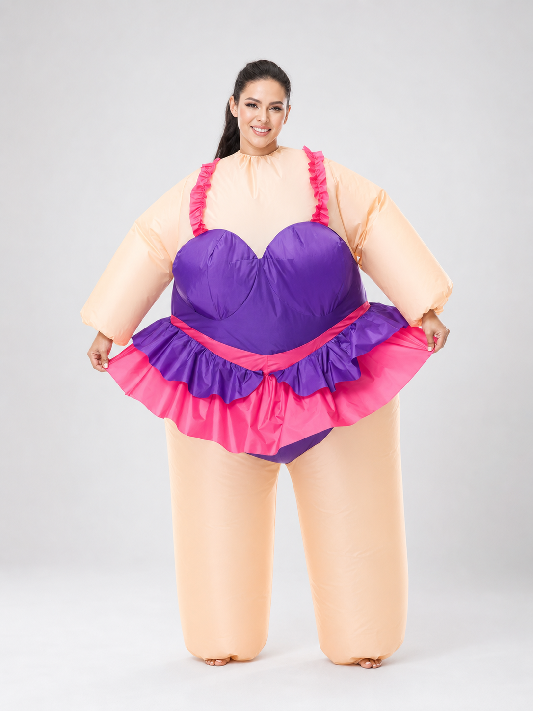 Inflatable clown costume in a ballet tutu style