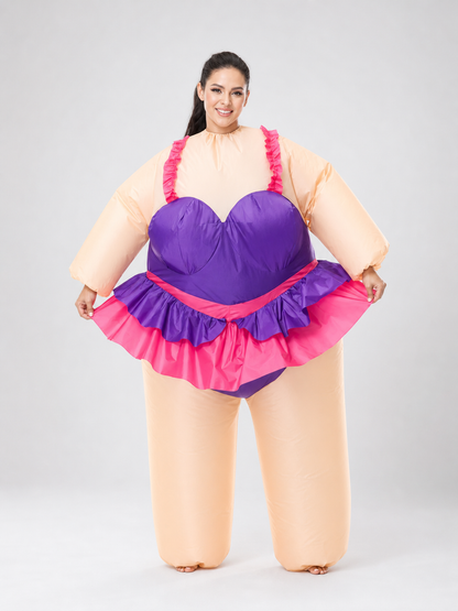 Inflatable clown costume in a ballet tutu style