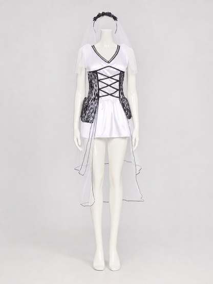 Stage Dress with Corset, Veil, and Lace