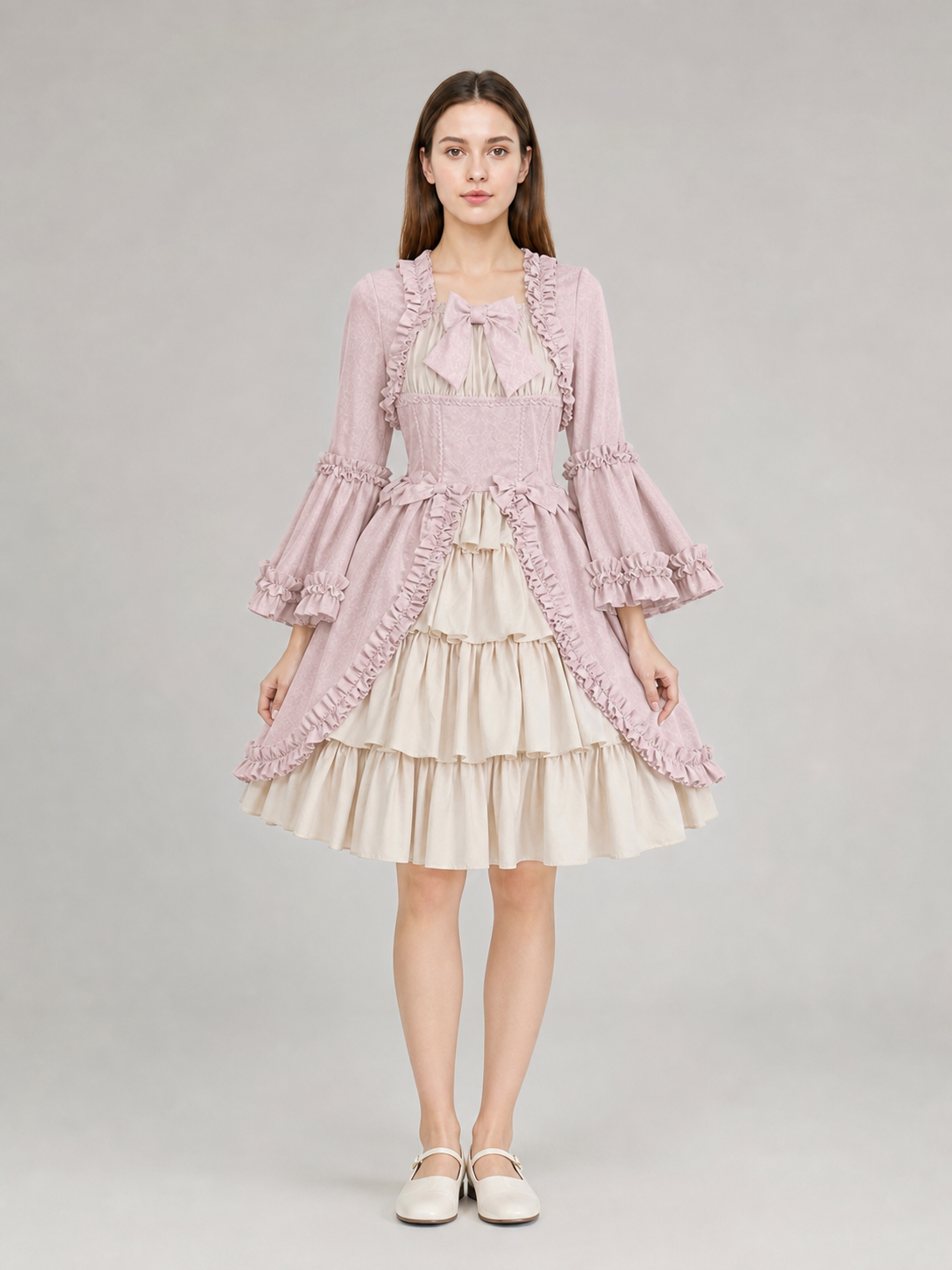 Vintage Gothic Rococo Dress with Ruffles
