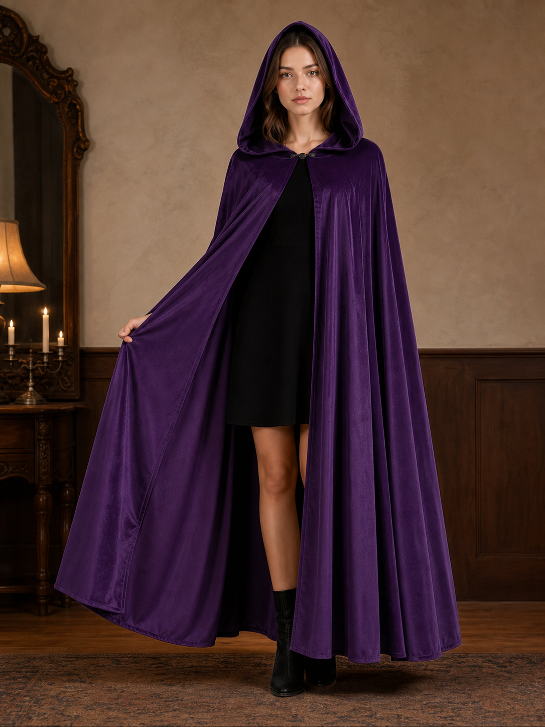 Purple Carnival Cloak with Hood