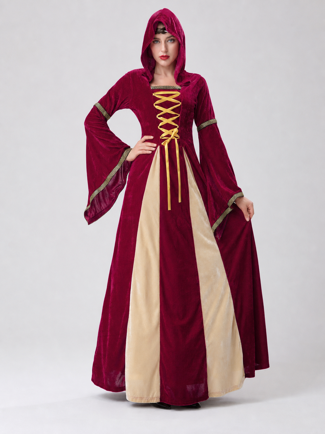 Vintage Court Dress with Hood and Lacing