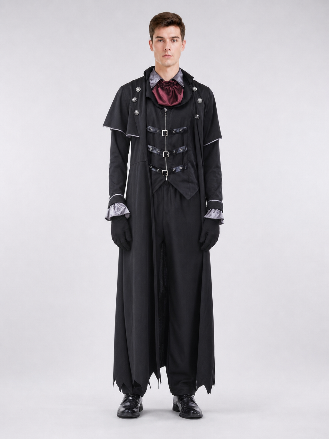 Gothic Vampire Costume with Cape and Top Hat