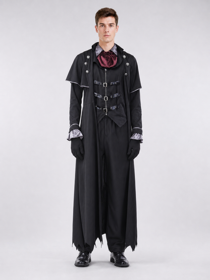 Gothic Vampire Costume with Cape and Top Hat