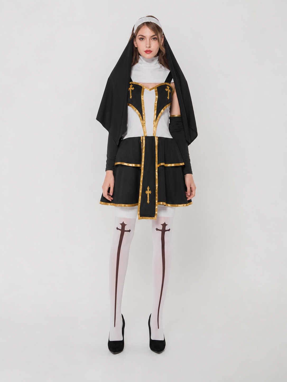 Gothic Cosplay Costume with Veil