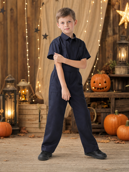 Practical children's short-sleeve jumpsuit