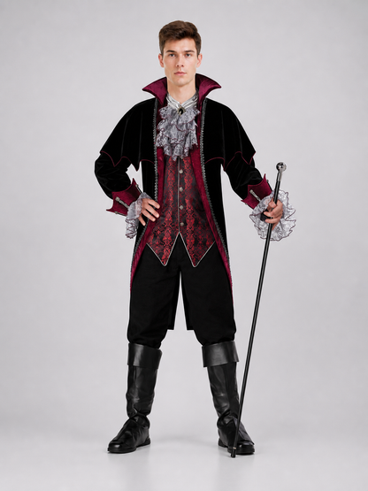 Gothic-Style Vampire Costume with Top Hat