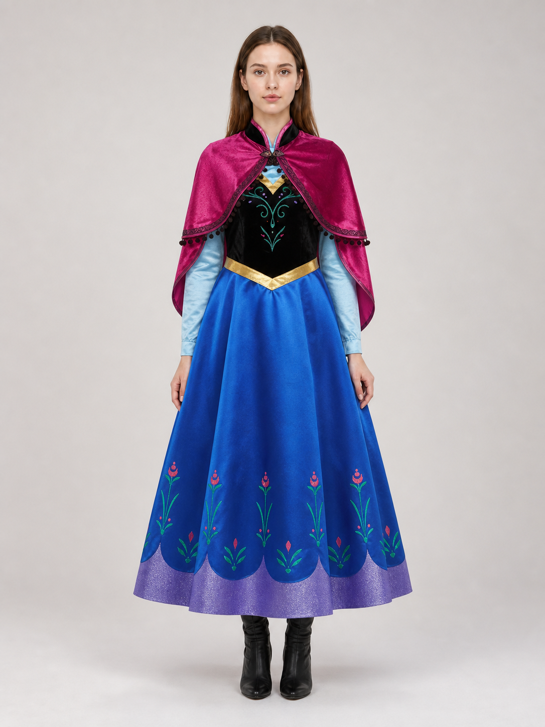 Fairytale Carnival Costume with Dress and Cape