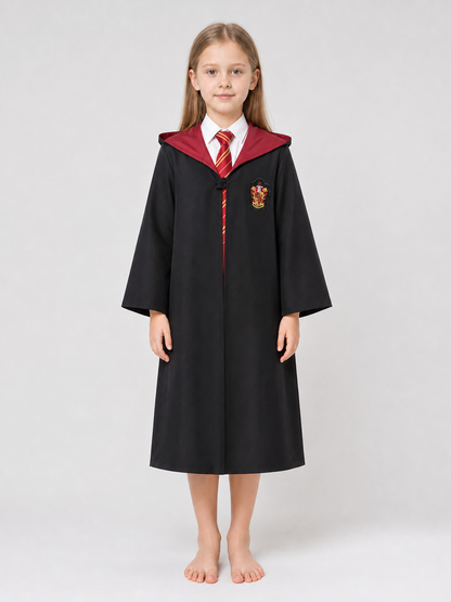 Wizard School Costume Robe with Hood and Tie