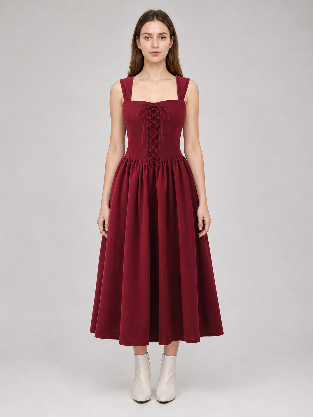 Medieval Long Dress with Corset Lacing