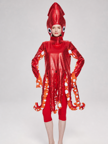 Red Sequin Squid Stage Costume