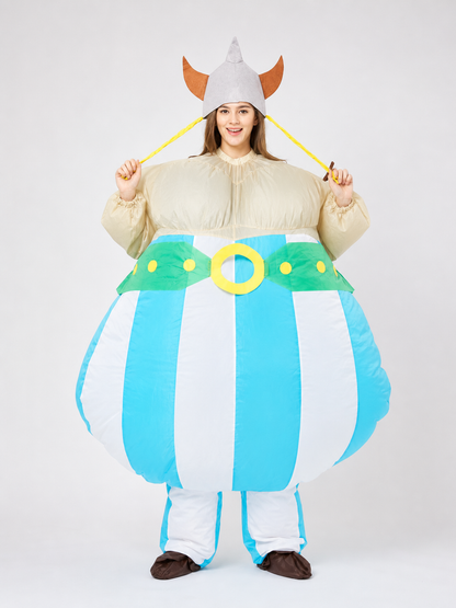 Inflatable Viking Costume with Horned Helmet for Parties
