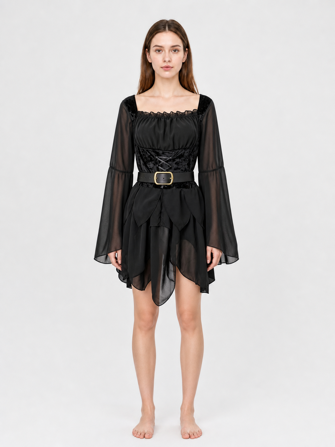 Gothic Corset Dress with Belt for Cosplay