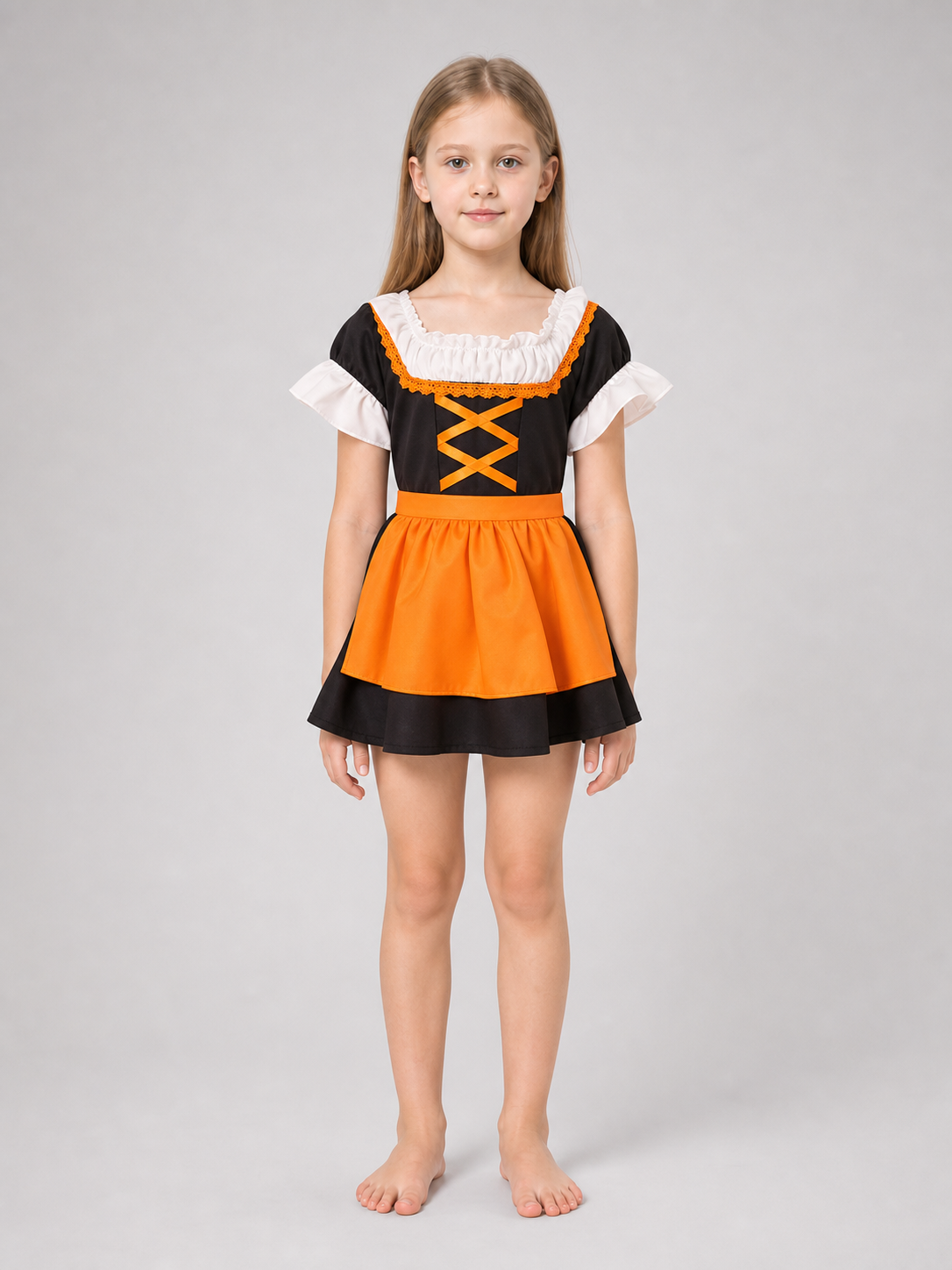Pet Costume Dress, Orange Oktoberfest Style