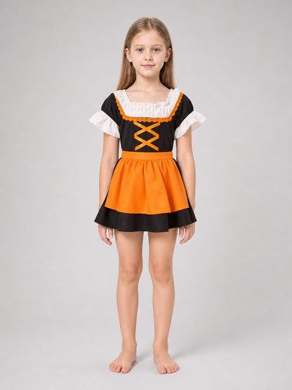 Pet Costume Dress, Orange Oktoberfest Style