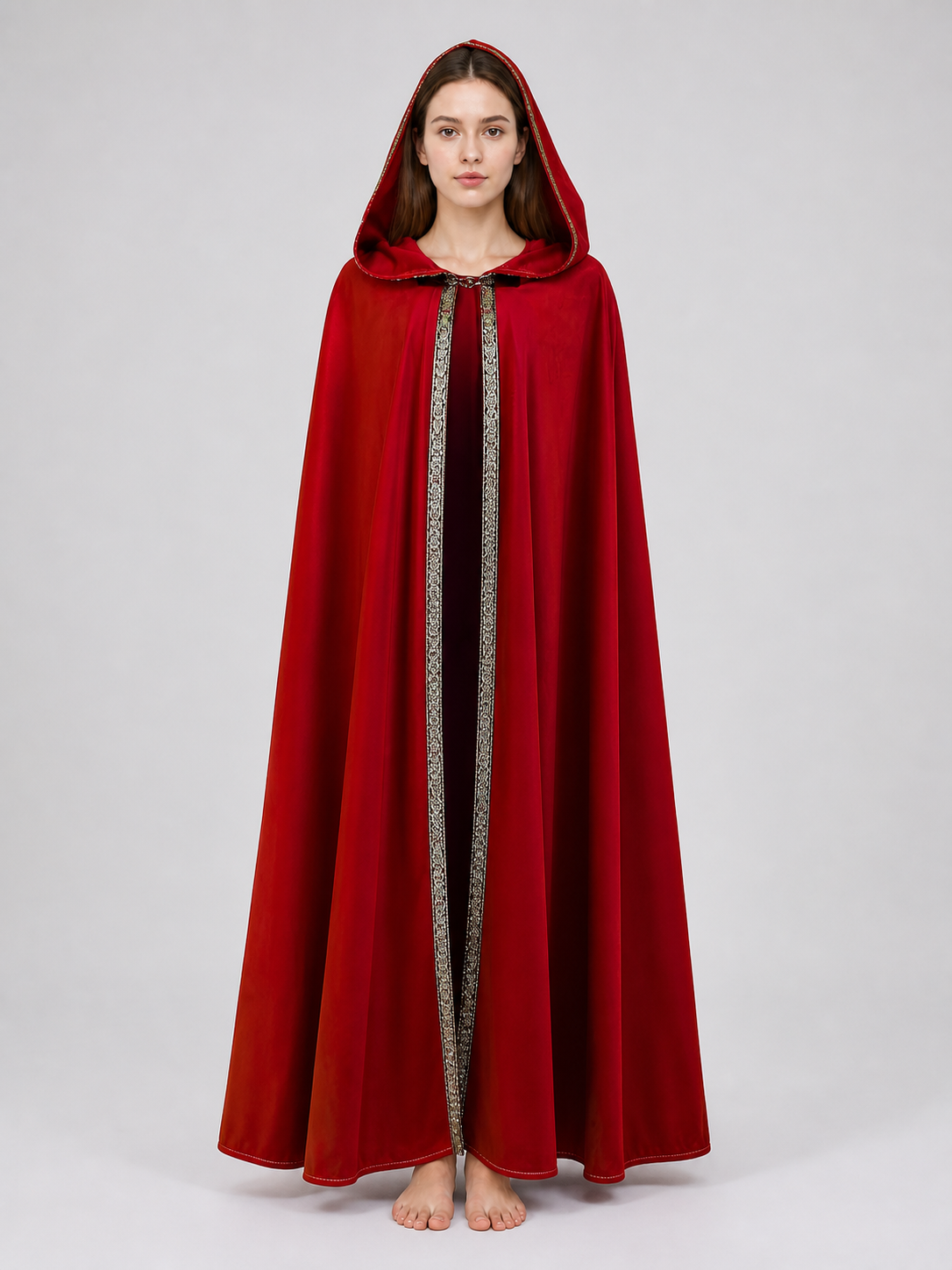 Red Hooded Carnival Cloak for Cosplay