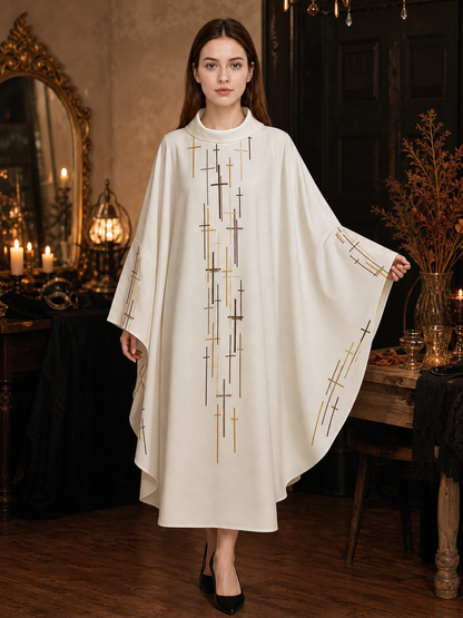 Religious Ceremonial Robe with Cross Pattern