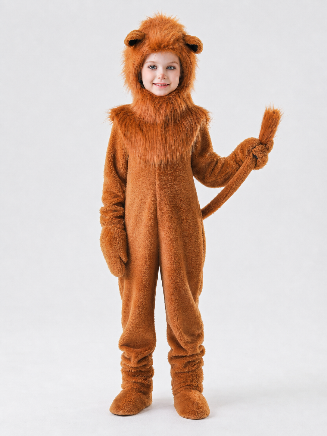 Kids' Lion Costume with Hood and Tail