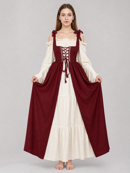 Renaissance-Style Costume Dress with Lacing