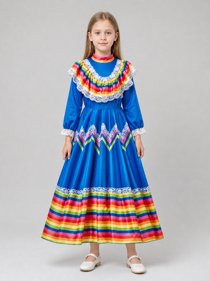 Costume dress with long sleeves, folk style