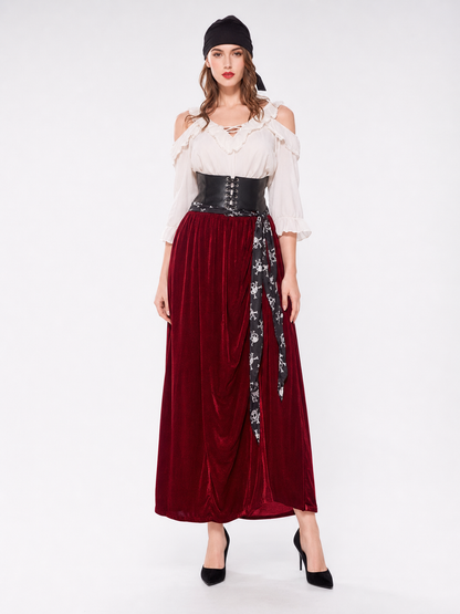 Pirate Cosplay Costume: Skirt, Top, and Belt