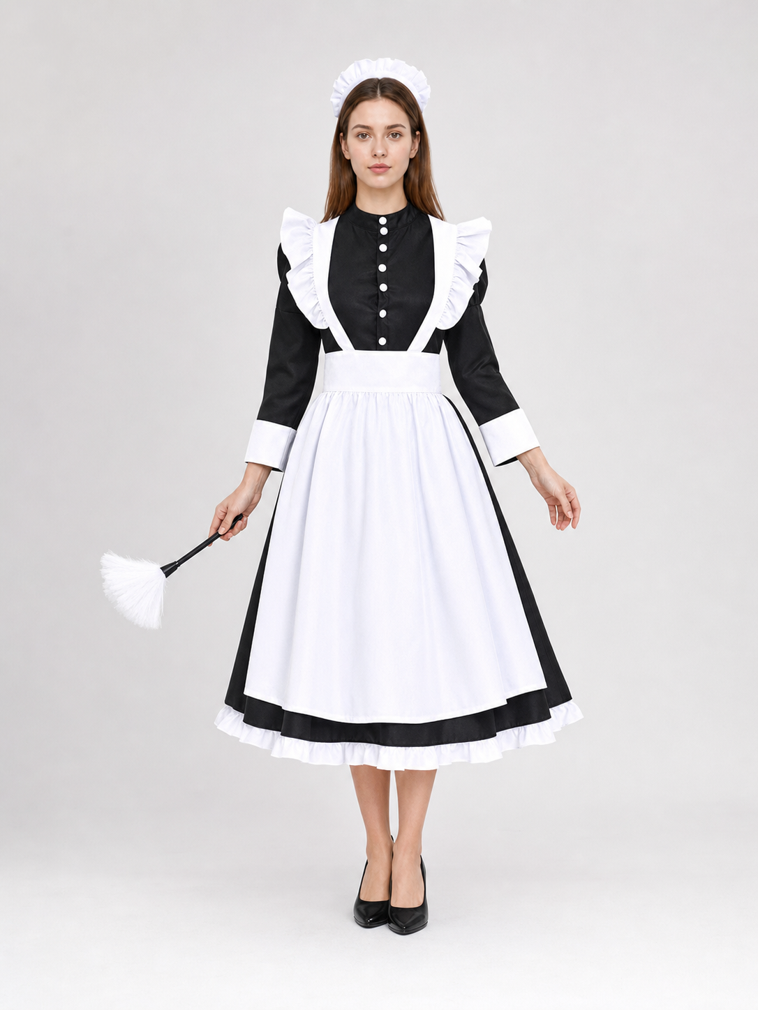 Cosplay Costume: Black-and-White Dress with Apron